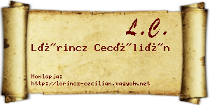 Lőrincz Cecílián névjegykártya